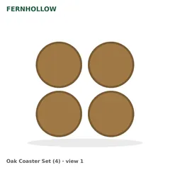 Oak coaster set